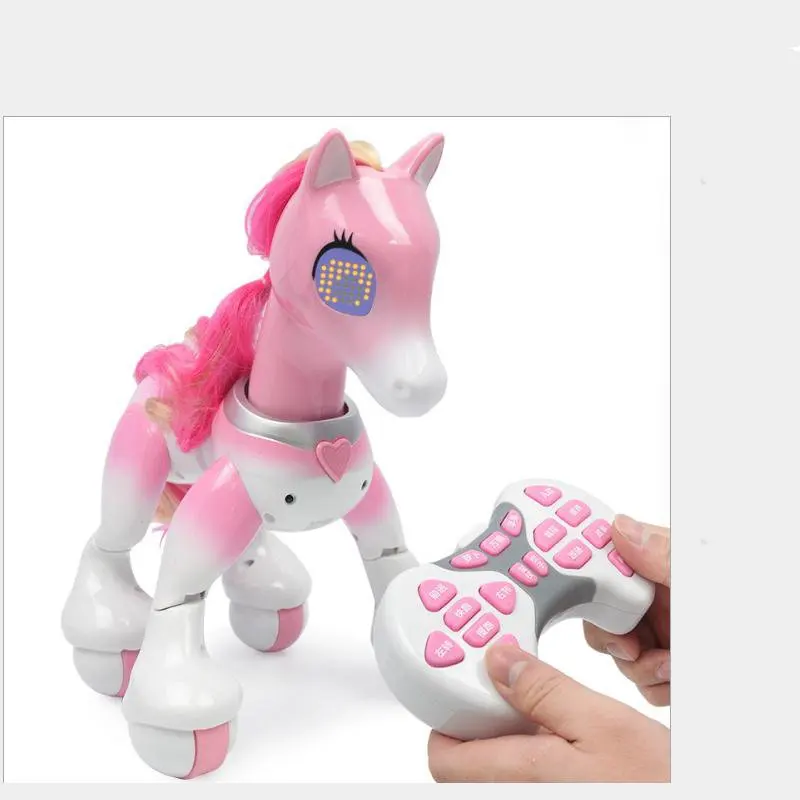 kingpo New Robot Touch Induction Electronic Pet Educational Toys Light Music With USB Smart Touch Remote Control Unicorn