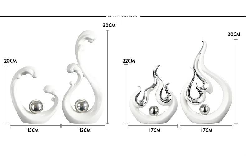 Современный европейский стиль Серебряный белый керамический любовник украшение дома искусство ремесла свадебные подарки