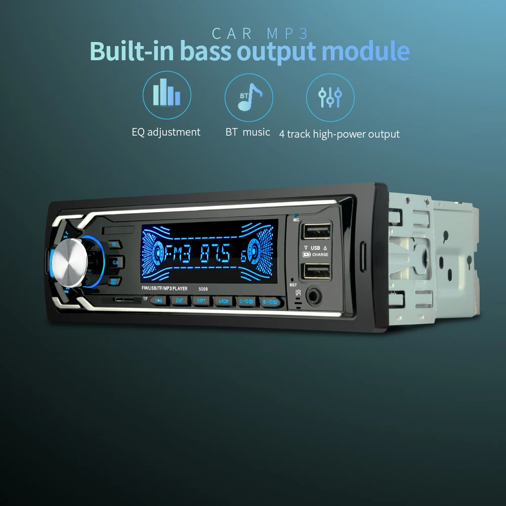LeeKooLuu 1 Din MP3 плеер автомагнитола FM стерео AUX Bluetooth USB быстрая зарядка 1din