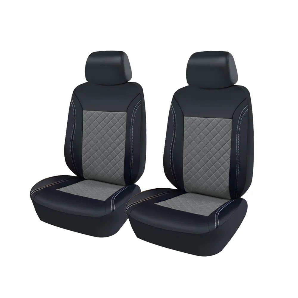 2 front gray AUTOROWN Чехлы на автомобильные сиденья из эко кожи для Toyota Honda Kia Lexus Кожаные авточехлы Чехлы универсальные на сиденья - Название цвета: 2 front gray
