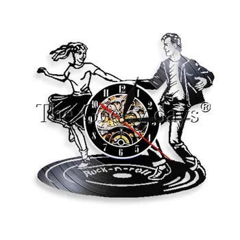 

1Piece Disco LED Wall Light Rock n Roll Dancing Vintage Clock DJ Club Art Vinyl Record Wall Clock Decorative Gift