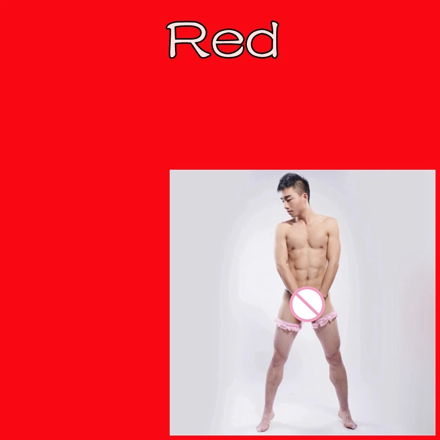 Хит! Мужские носки, Гей Нижнее белье, мужские носки для геев, Ажурные чулки, большие сетчатые чулки, дышащие мужские носки, мужские сетчатые носки - Цвет: Красный
