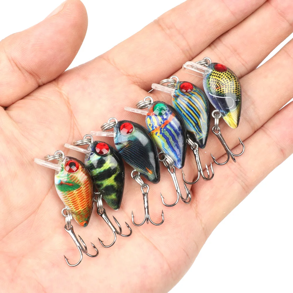 DONQL 2Pcs Minnow Wobblers Crankbait Fishing Lure 4.5cm Artificial Plastic Crank Hard Bait 3D Eyes Bass Topwater Fish Lures kit主图02 (4)