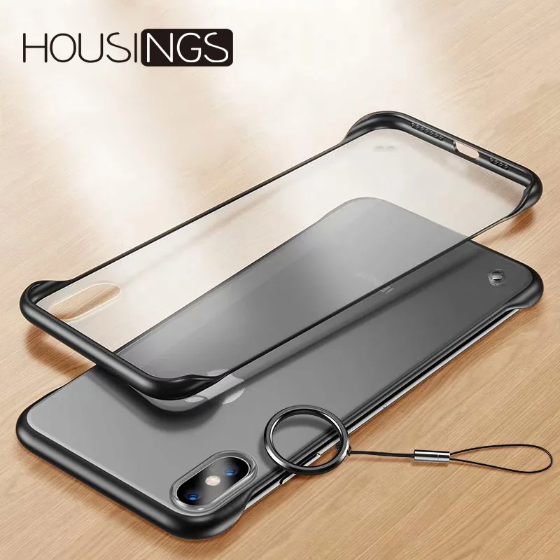 

Soft Frameless Ring Phone Case For iPhone 7 8 Plus XR Simple Ultra Thin X XS Max Transparent For iPhone 6 6s Plus Business Case