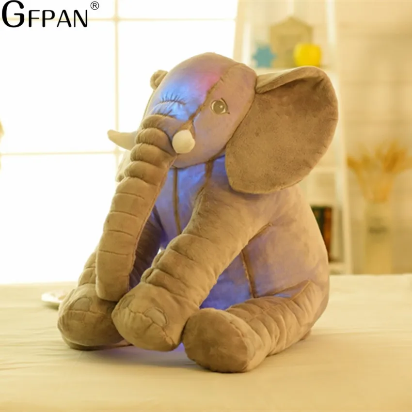 55 см большой красочный светящиеся слон светящиеся плюшевые игрушки Kawaii свет светодио дный слон мягкие игрушки куклы для детей Рождественский подарок