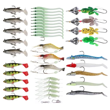 

Goture Fishing Lures Kit 37pcs/lot Soft Frog Lure/Silicone Bait/Shrimp Lure For Fresh Water/Sea Fishing Lures Wobblers pesca