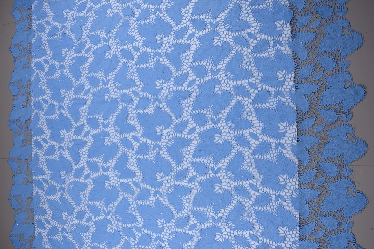Белая африканская кружевная ткань высокого качества 5 ярдов вышитая африканская кружевная ткань для свадебного платья гипюровая кружевная ткань 1668