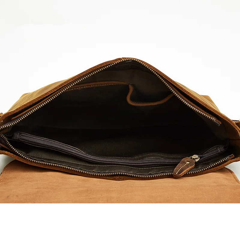 Nesitu Высококачественная винтажная коричневая натуральная кожа первый слой из натуральной кожи Crazy Horse кожаная мужская сумка-мессенджер мужская сумка на плечо M6352