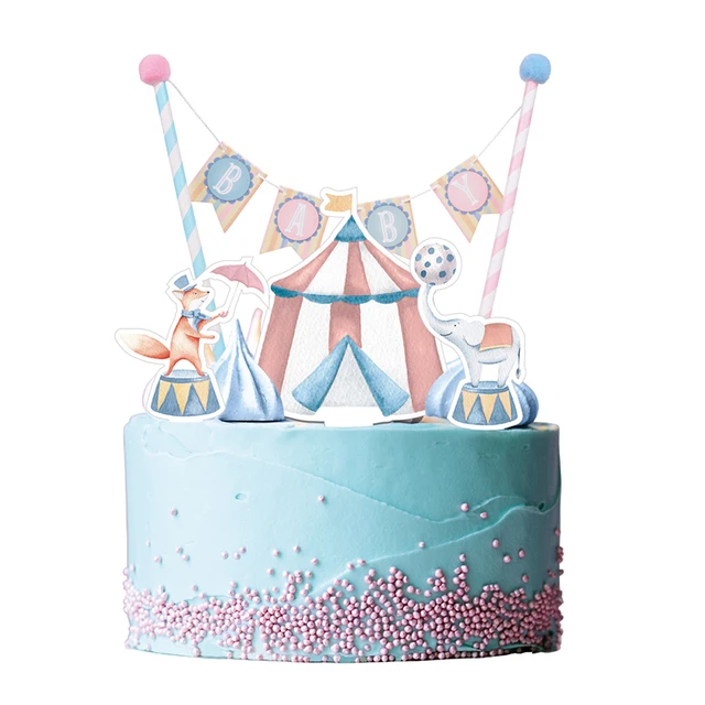 Circus Baby Shower Boy Girl Kids Cake Topper Bunting Decoration Circus Baby Shower Boy Girl Kids Cake Topper Bunting Decoration