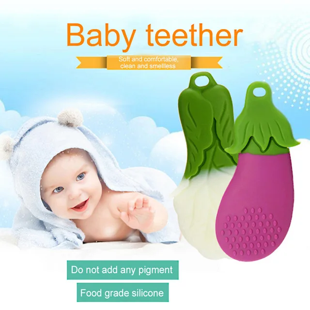 Food Grade Silicone Baby Teether Vegetable Shaped Silicone Teether Infant Dental Care Toothbrush Training Baby Care 2 Types