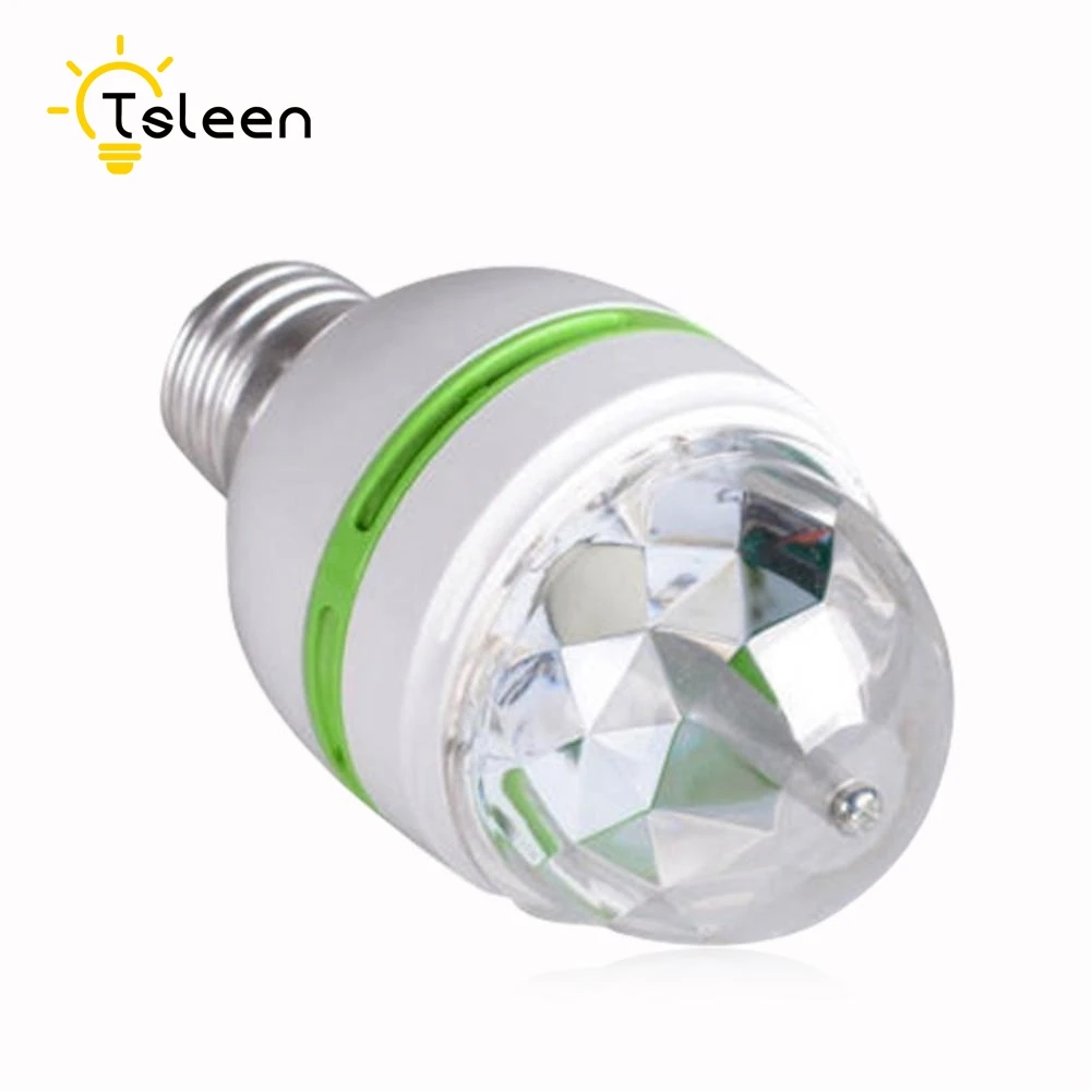 

1PC Mini led stage lamp E27 AC85-265v Crystal Magic Color Changing 3W Party Lighting Auta Rotating RGB Night Light 110V 220V