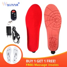 1800mA Wireless Remote Type Battery Powered Heating Insoles RED  Memory Foam Material EUR Large Size 41-46 Cut to Fit