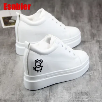 

New 2019 Spring High Heels Ladies Casual Shoes Women Wedges Heigh Increasing platform sneakers shoes female chaussure femme