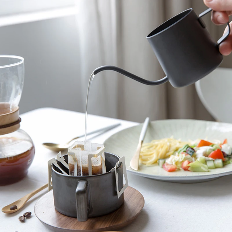 Ручной горшок эспрессо Moka капельные горшки из нержавеющей стали с длинным