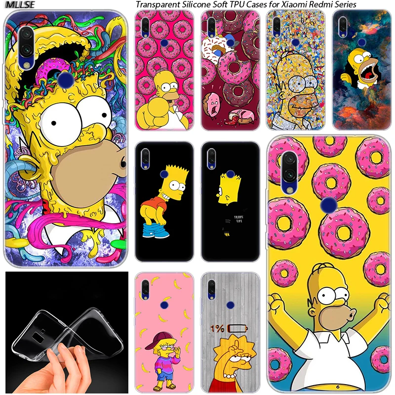 

Hot Simpsons Soft Silicone Case for Xiaomi Redmi K20 7 7A 5 5Plus 6 6A S2 Note 8 7 6 5 Pro Fashion Cover