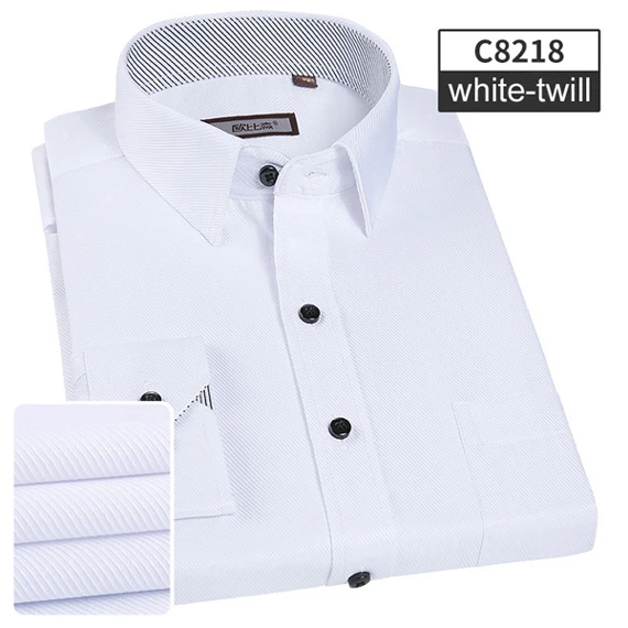 NIGRITY весна новая мужская Повседневная рубашка с длинным рукавом модная классическая Удобная деловая рубашка мужская рубашка размера плюс XS-6XL - Цвет: 8218