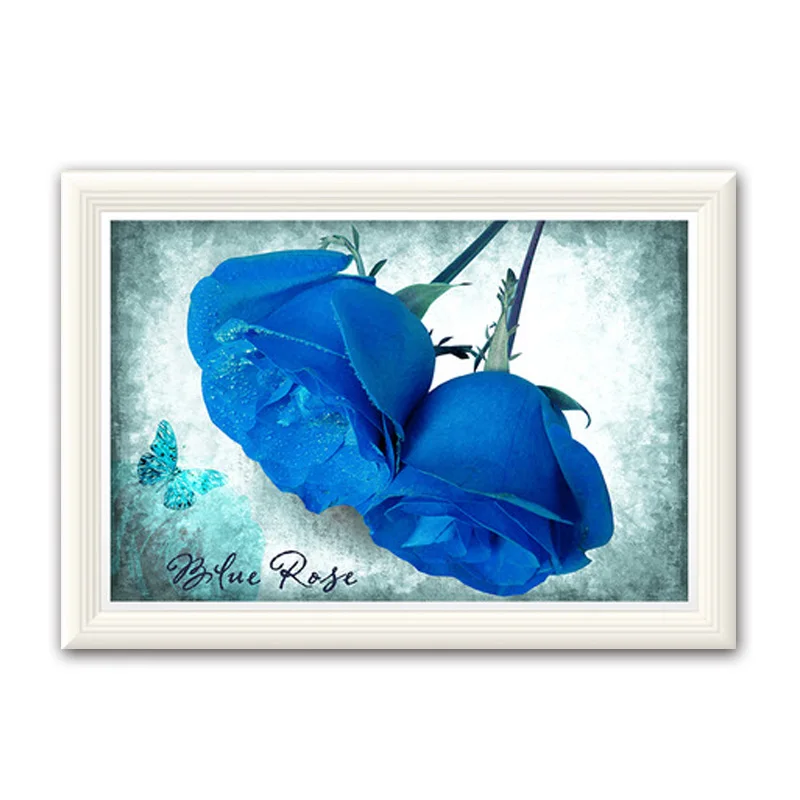 

Youran Flower Diamond Embroidery Blue Rose Pattern diy Mosaic Craft Diamond Painting Cross Stitch Living Room Bedroom Wall Decor