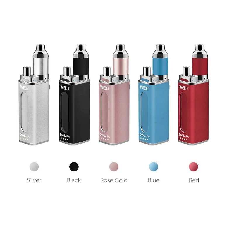 

Original Yocan Delux Kit 2 in 1 Box Mod Vape Electronic Cigarette 1500mah 450mah Battery For Wax Oil 510 Thread Concentrate Tank