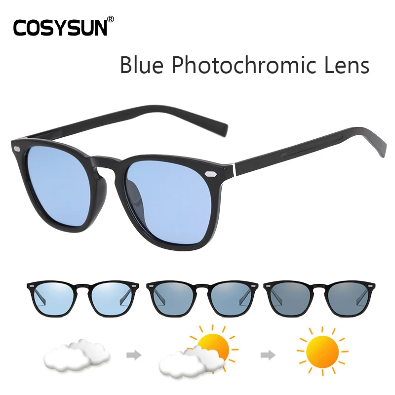 Брендовые фотохромные солнцезащитные очки, женские роскошные брендовые дизайнерские поляризованные солнцезащитные очки, хамелеон, винтажный светильник, адаптивные солнцезащитные очки для женщин - Цвет линз: Blue Chameleon Len