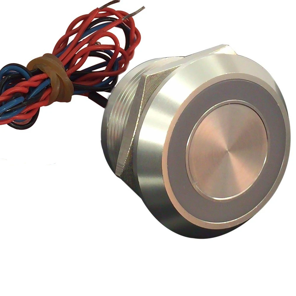 IP68 Waterproof 22mm DC 5V 12V 24V Blue piezo switch with Momentary