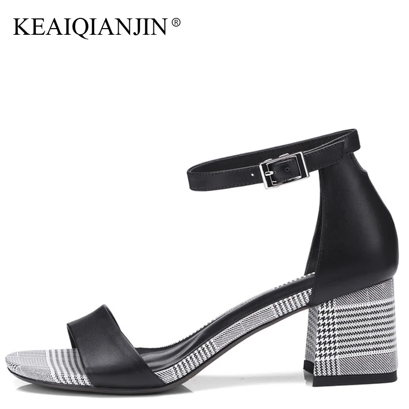 

KEAIQIANJIN Woman Patent Leather Sandals Gray Butterfly Knot Shoes Plus Size 34 - 42 Sexy High Heeled Genuine Leather Sandals