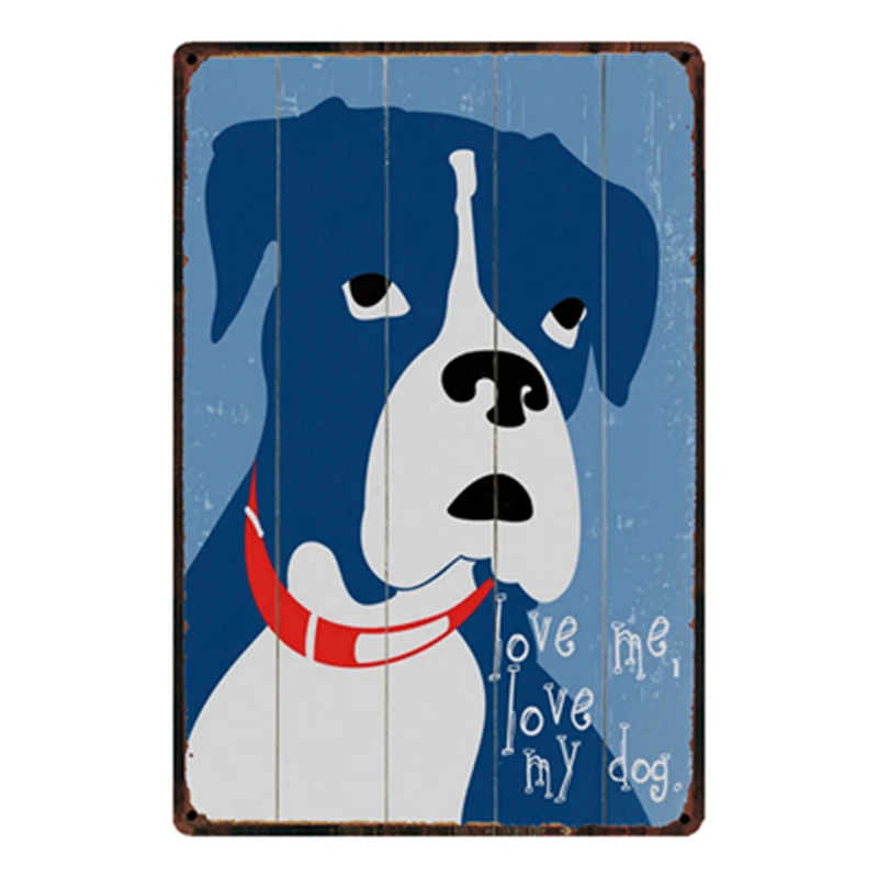 [ Kelly66 ] Dogs Love Me My Metal Sign Tin Poster Home Decor Bar Wall Art Painting 20*30 CM Size y-2126 | Дом и сад