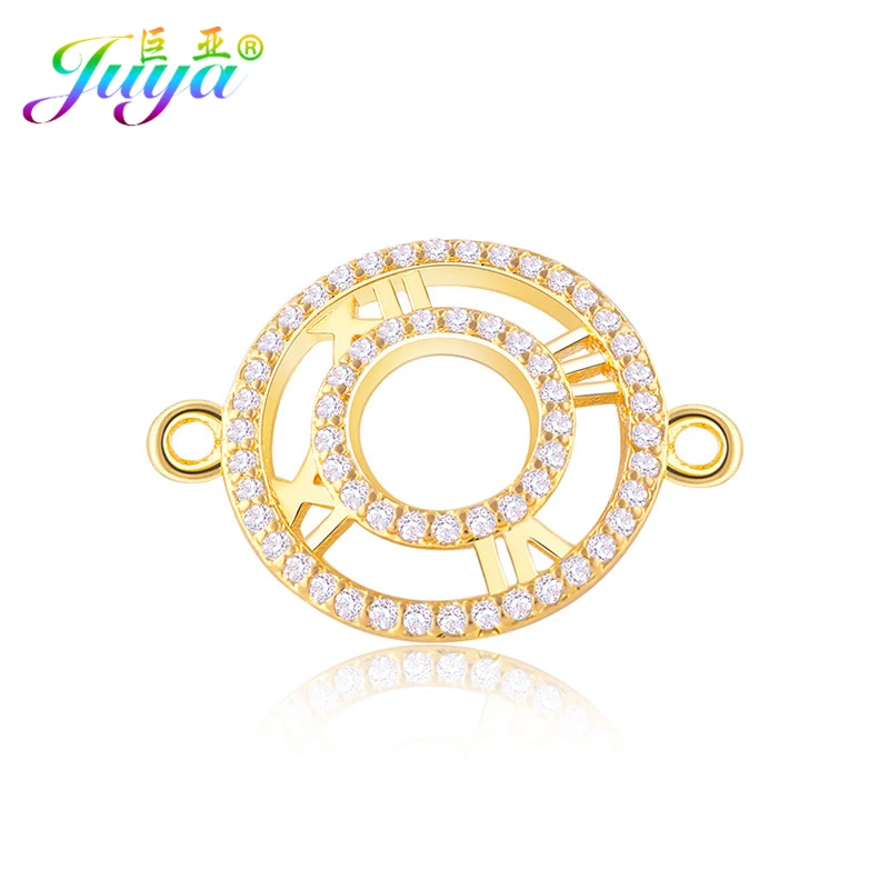 

DIY Jewelry Findings Micro Inlay Zircon Roman Numerals Clock Charm Connectors Accessories For Women Girls Connect Jewelry Making