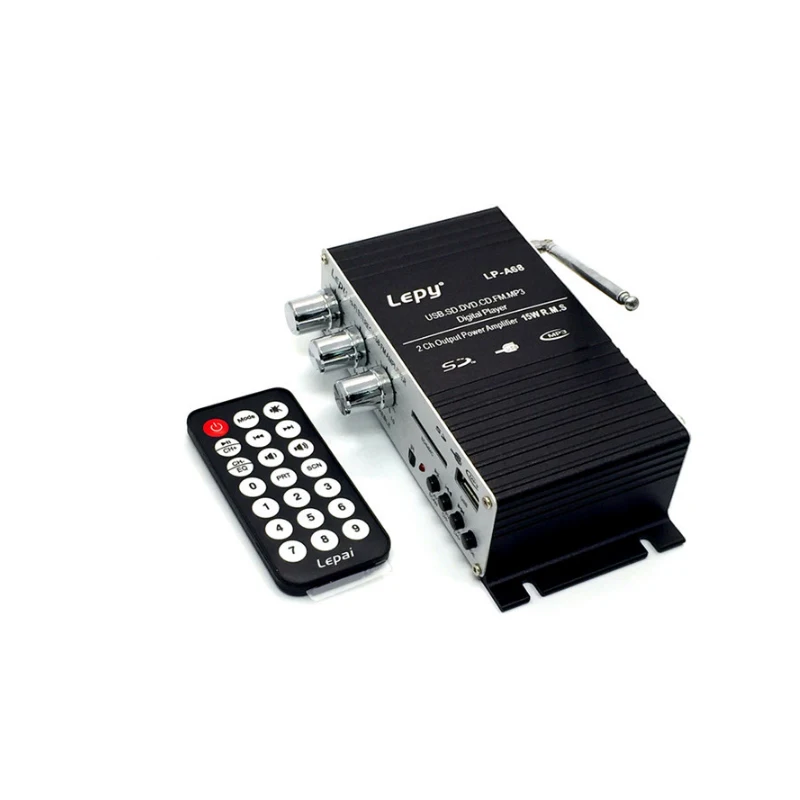 

Kaolanhon 20W*2 DC12V car amplifier LP-A68 U disk card electronic radio remote control home amplifier with USB SD