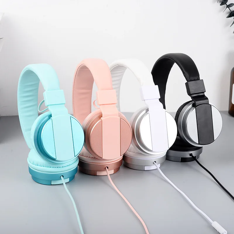 Luxury Headband Stereo Headphones w/ Microphone Portable Wired Rose