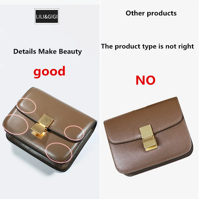 Ceny 2019 kobieta pojedyncza torba na ramię nowy wzór skóra bydlęca przekątna rozpiętość pole blokada mała torba kwadratowa torba z prawdziwej skóry Tofu