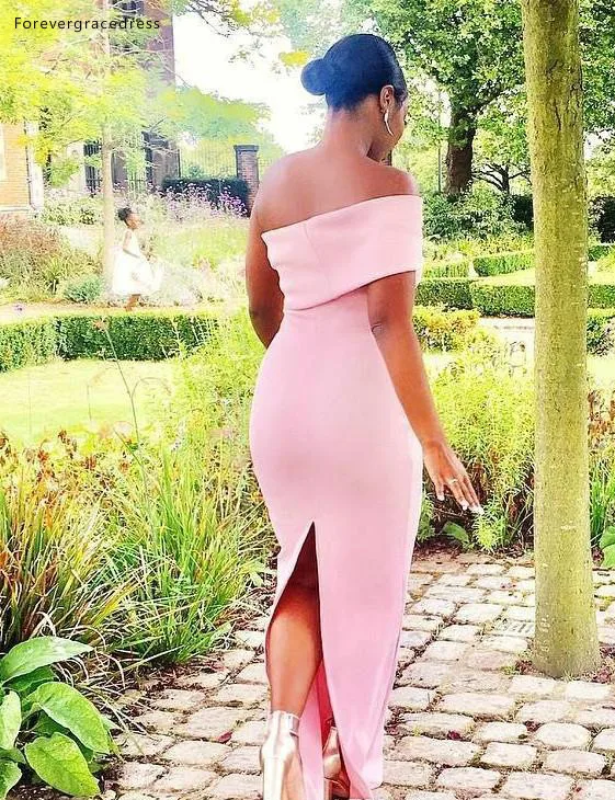 Modern Pink South African Nigeria Girls Mermaid Bridesmaids Dresses Elegant One Shoulder Backless Slit Long Wedding Guest Wear Gowns bc1565  92 (1)