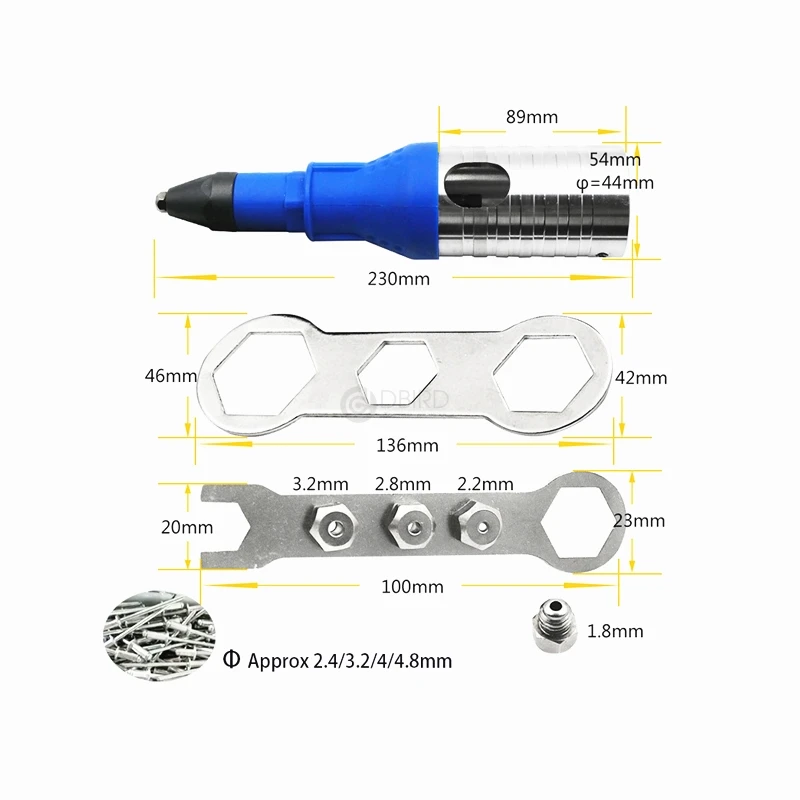 

Electric Rivet Nut Gun Riveting Tool Cordless Riveting Drill Adaptor Insert Nut Tool Multifunction Nail Gun Auto Rivet New