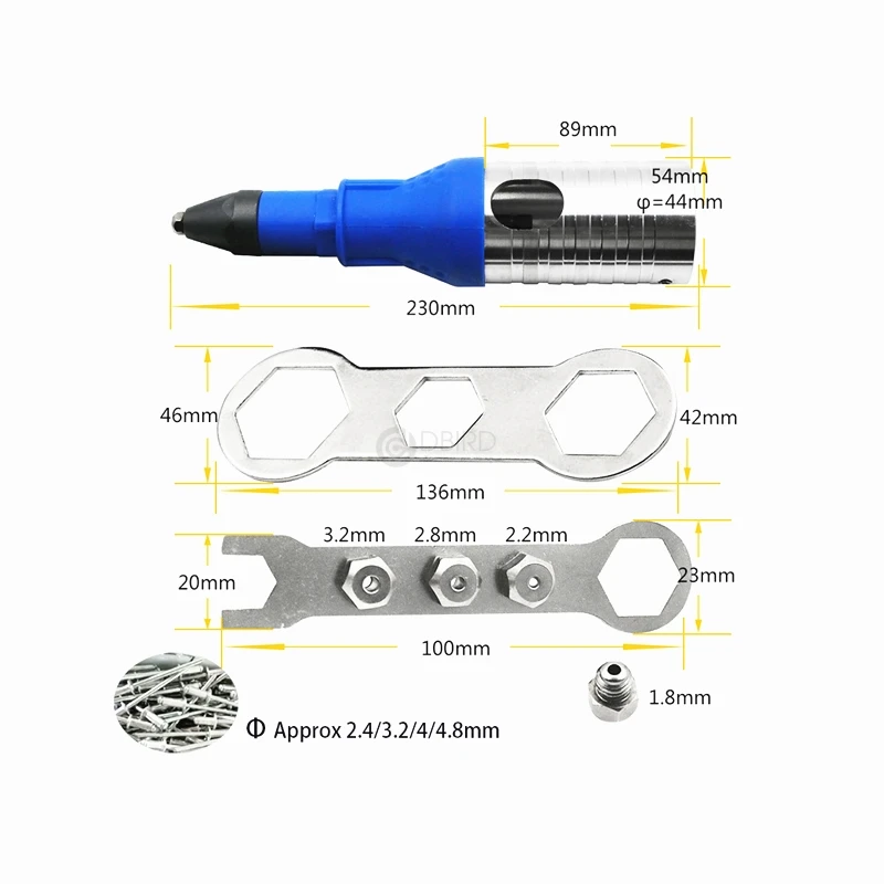 Электрический Заклепка гайка пистолет Клепальный Инструмент беспроводной клепальный сверло адаптер вставка гайка инструмент