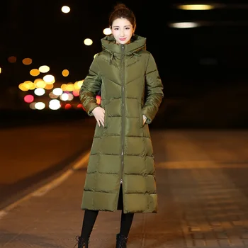 

Winter Overcoat Womens Hooded Down Jacket Down long hoodie down Parkas Cotton warm Jackets Thick Female Long coat Women clothing