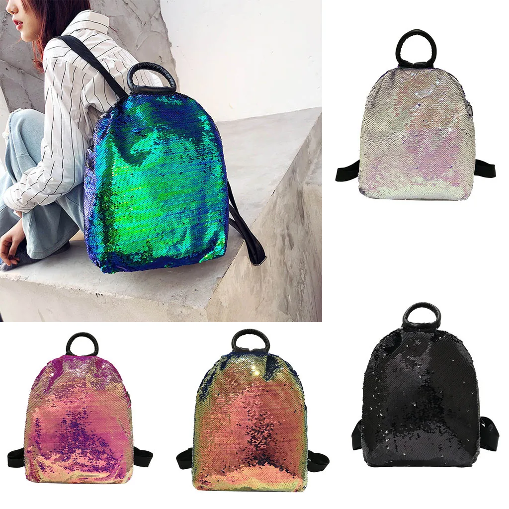 Модные женские блестки большой емкости рюкзак цвет Shange дикий Mochilas Mujer 2019 Mochila Feminina