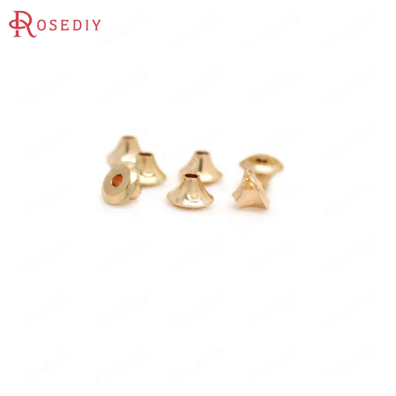 

Латунные бусины-разделители в форме конуса, 18 карат золотого цвета, бусины для браслетов, материалы для изготовления ювелирных изделий своими руками, аксессуары для ожерелья и сережек для женщин