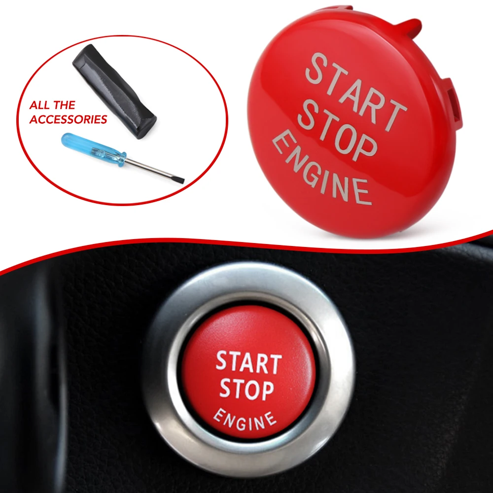 

Car Engine START Button Replace Cover STOP Switch Accessories Key Decor for BMW X1 X5 X6 E71 Z4 E89 3 5 Series E90 E91 E60 E87