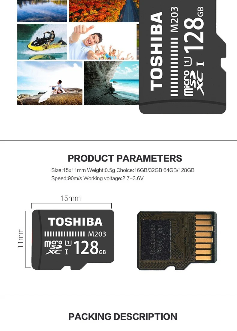 TOSHIBA Micro SD карта 128 Гб 64 Гб SDXC класс 10 UHS-I Карта памяти SDHC 16 ГБ 32 ГБ TF/microsd SD Micro карта