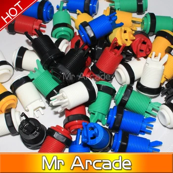 

free shipping 50 PCS 2016 New Arcade Push Button +switch Durable Multicade MAME Jamma Game Long Switch Mult-color 1 pcs