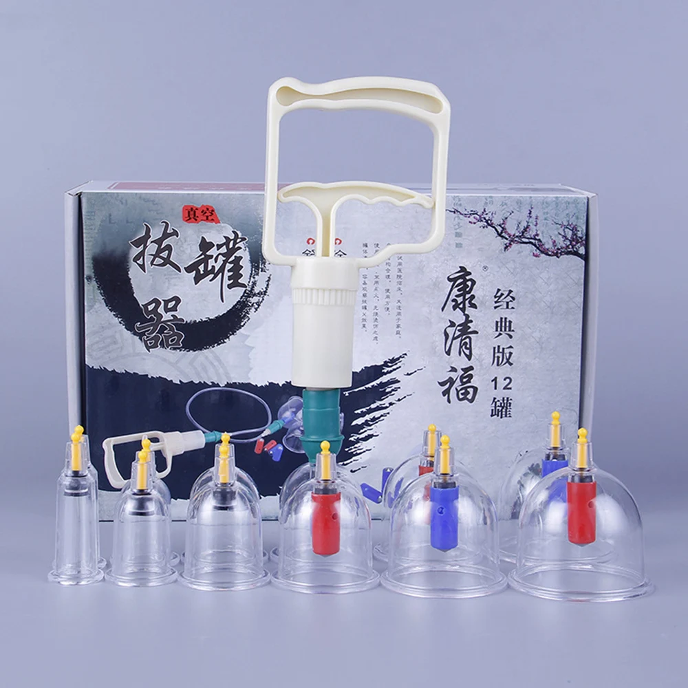 6 12 Cans Home use Suction Cups Cupping Set Chinese Acupuncture Therapy Magnetic Massage thickerJars for