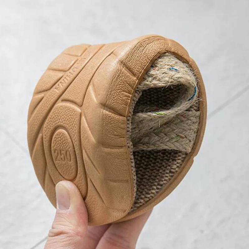 Новые мужские летние льняные шлепанцы домашние гостиничные комнатные тапочки