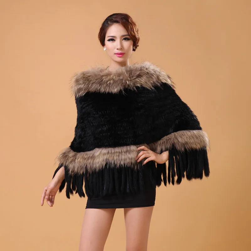 knitted fur shawl