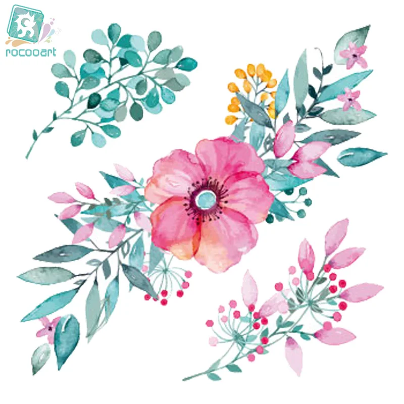 Rocooart CC6034 الملونة مصنع روز زهرة مصمم المؤقتة الوشم ملصق الجسم الفن نقل المياه وهمية Taty للوجه