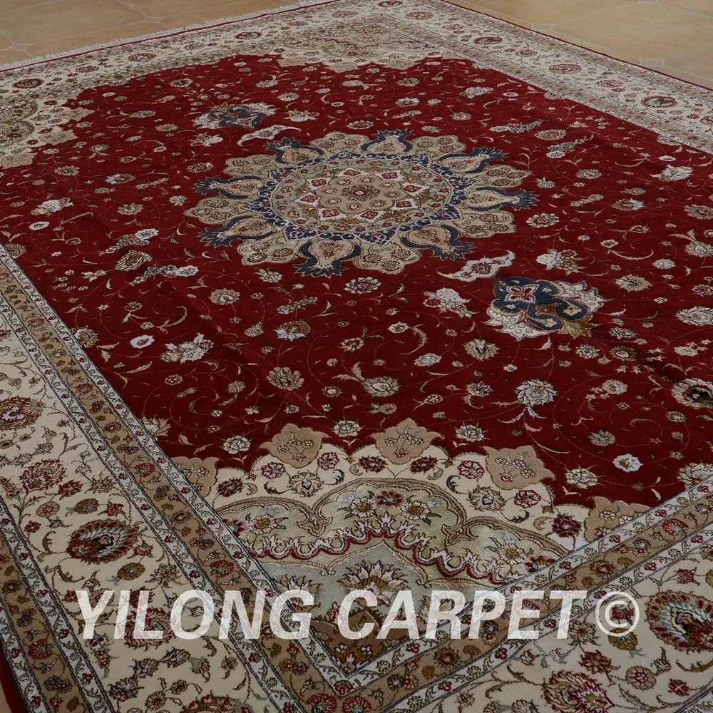 Yilong 9 'x 12' Восточная большая площадь шерстяной ковер ручной работы изысканный