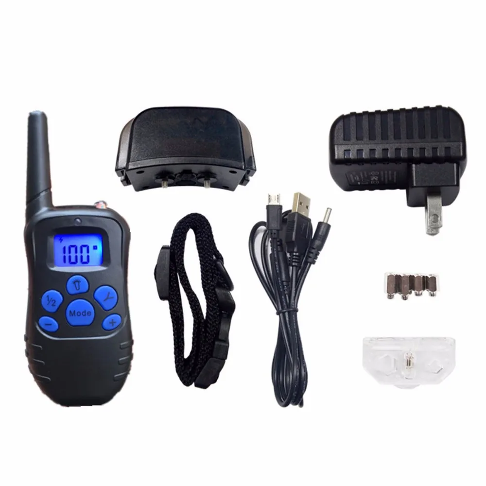 

Professional Electronic Remote Control Dogs Training Collars Six Key Rechargeable Waterproof Blue LCD Display Pet Shock Collar