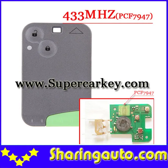 bilder für Freies verschiffen 2 Taste 433 MHZ pcf7947 chip für Renault Laguna Espace Velsatis karte ohne logo (1 stück) bilder für Freies verschiffen 2 Taste 433 MHZ pcf7947 chip für Renault Laguna Espace Velsatis karte ohne logo (1 stück)