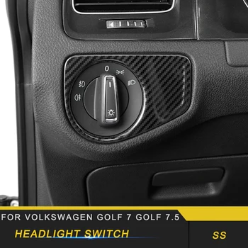 

For Volkswagen Golf 7 Golf 7.5 Car Styling Front Headlight Lamp Switch Button Panel Cover Sticker Interior Accessories