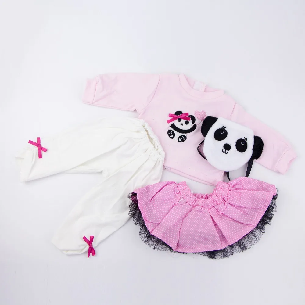 Милое платье для маленьких девочек; юбка-пудра; костюм для детей 16-18 дюймов; детская одежда; костюм панды; одежда для малышей