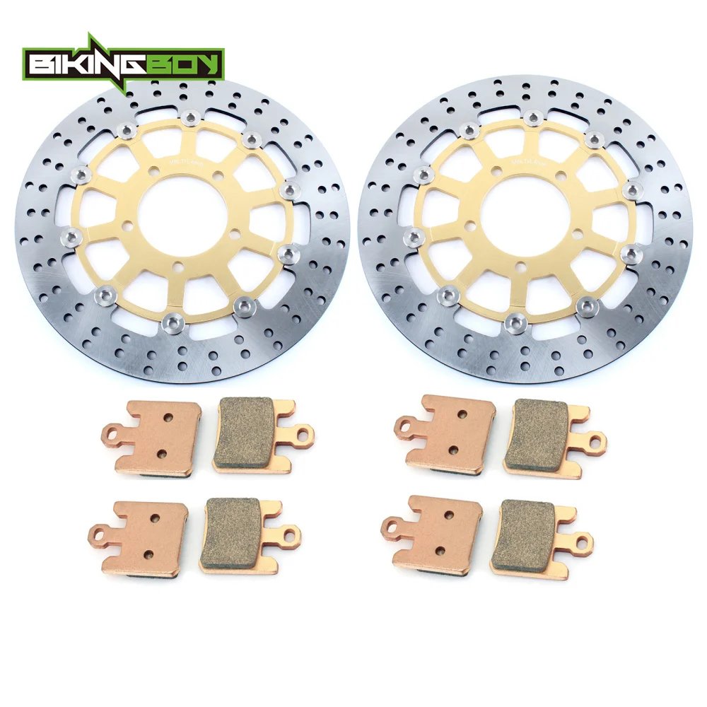 BIKINGBOY для KAWASAKI ZX6R ниндзя ZX600N 2005-2006 ZX6R ZX636C 2005-2006 ZX10R 2004-2006 передние тормозные диски роторы колодки