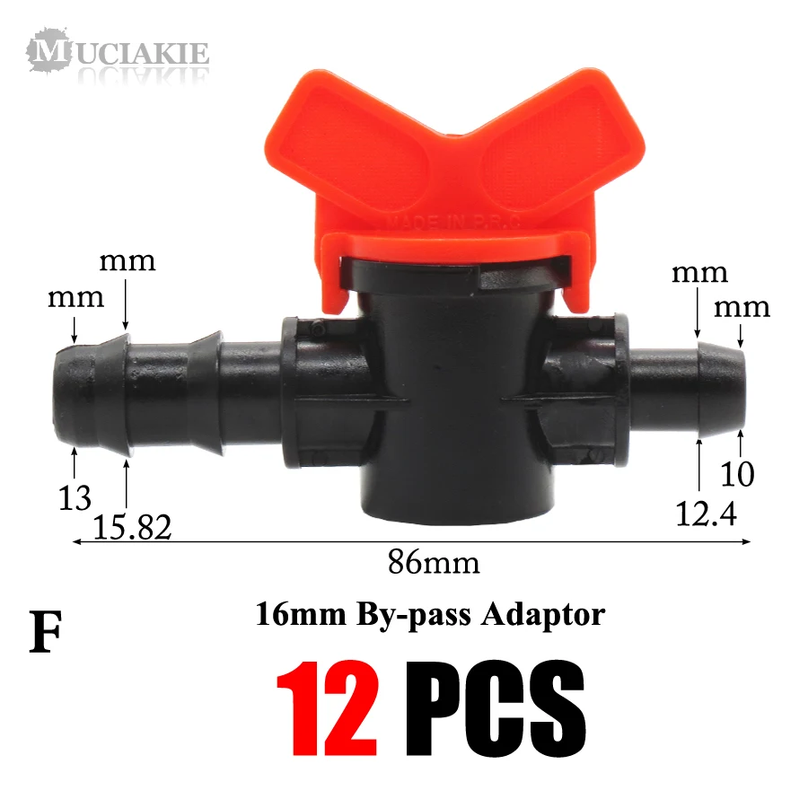 MUCIAKIE лента для капельного орошения садовые соединители для воды DN16 равный тройник 1/2 3/4 ''Женский до 16 20 25 мм адаптер с отключением - Цвет: AB312CLxF